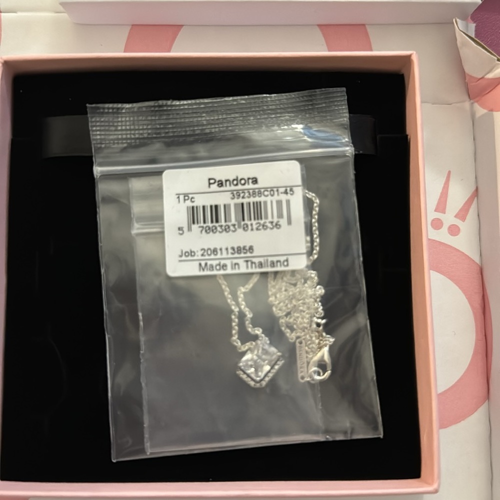 Rectangular Sparkling Halo Collier Necklace -New In Package - Picture 2 of 3